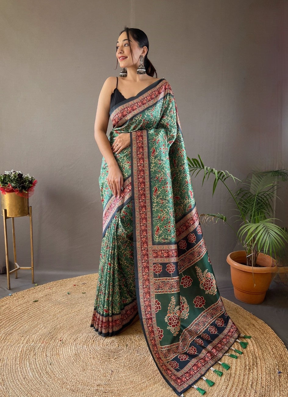 Pure Silk Saree With Digital Print