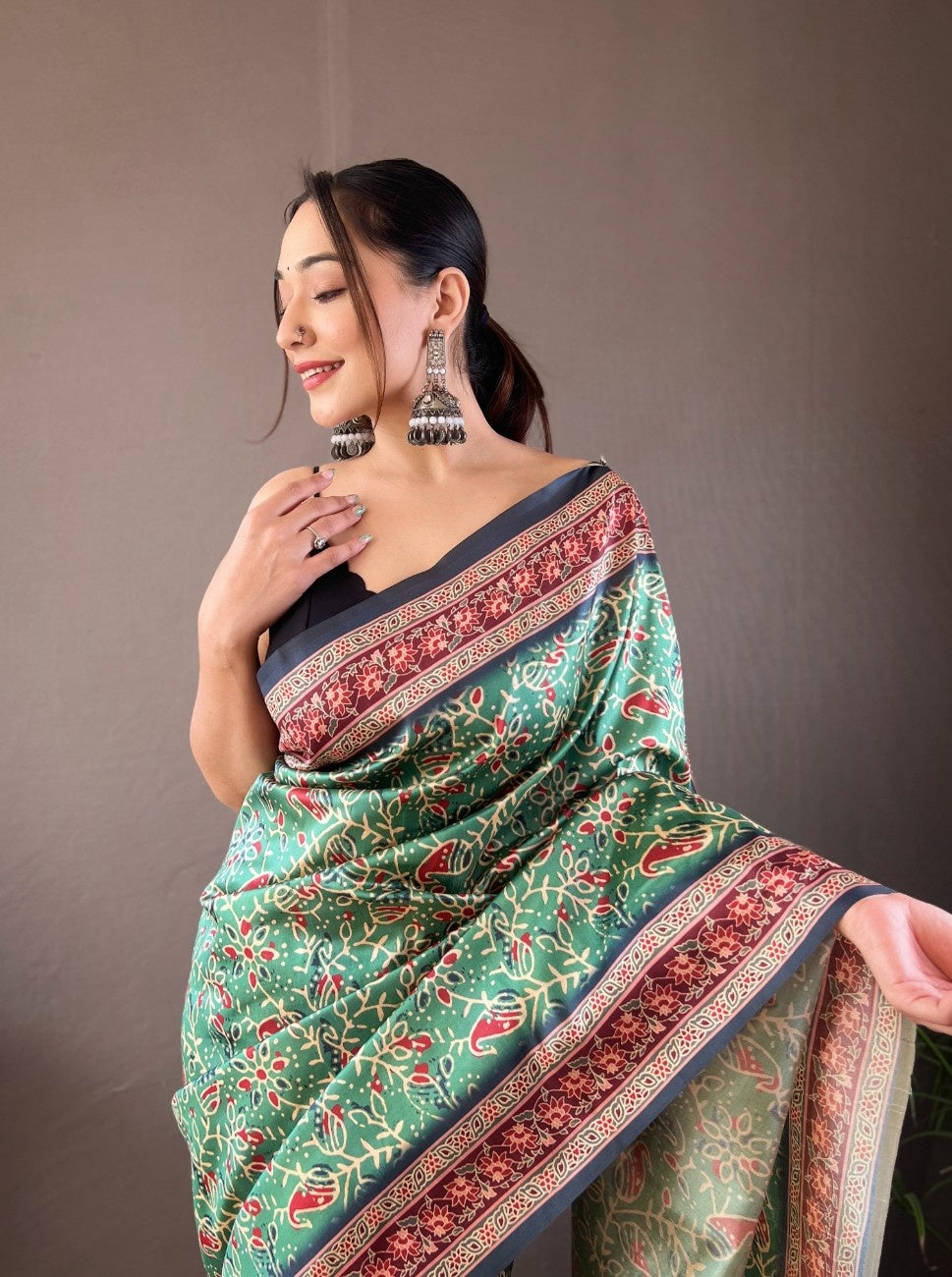 Pure Silk Saree With Digital Print