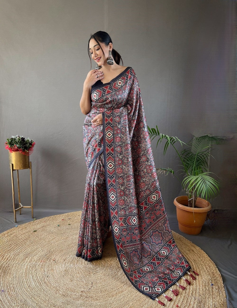 Pure Silk Saree With Digital Print