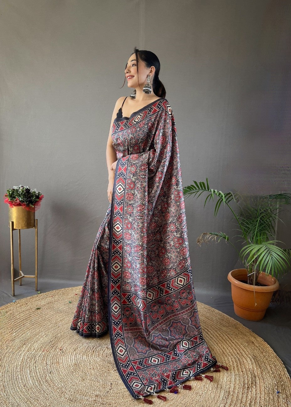 Pure Silk Saree With Digital Print