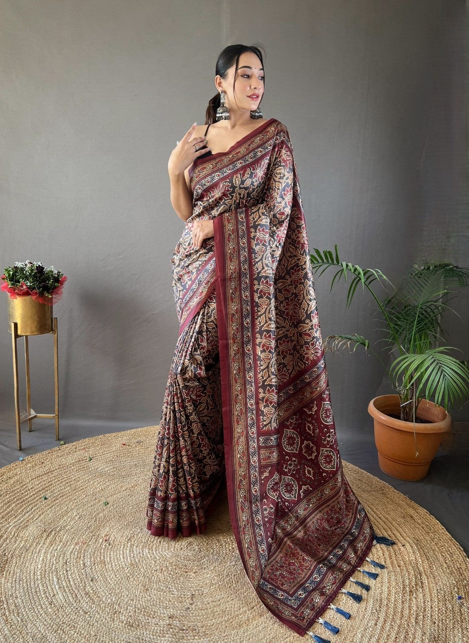 Pure Silk Saree With Digital Print