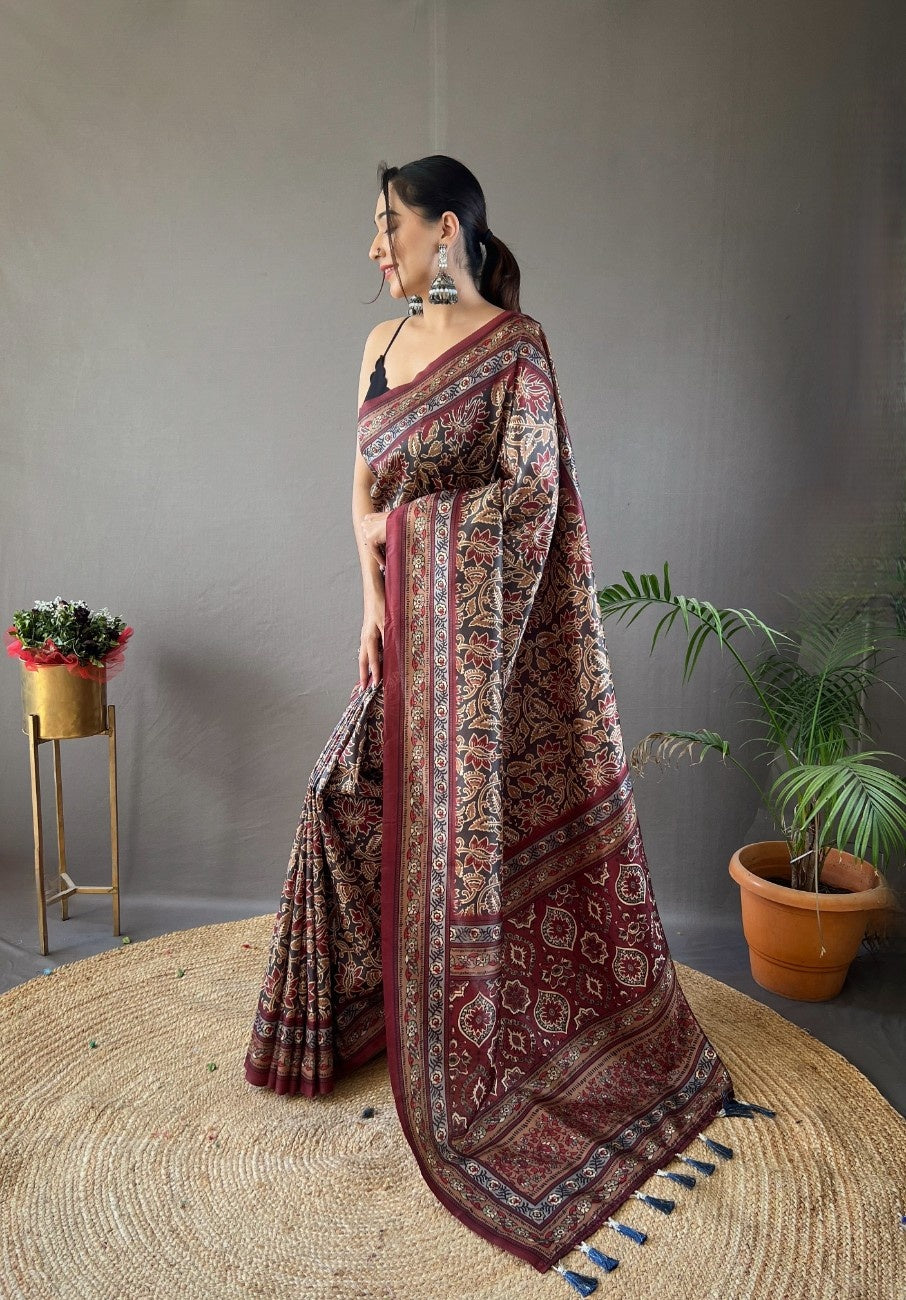 Pure Silk Saree With Digital Print