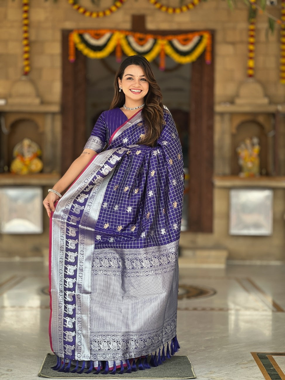 Premium Soft Silk Saree With traditional Pichwai Art