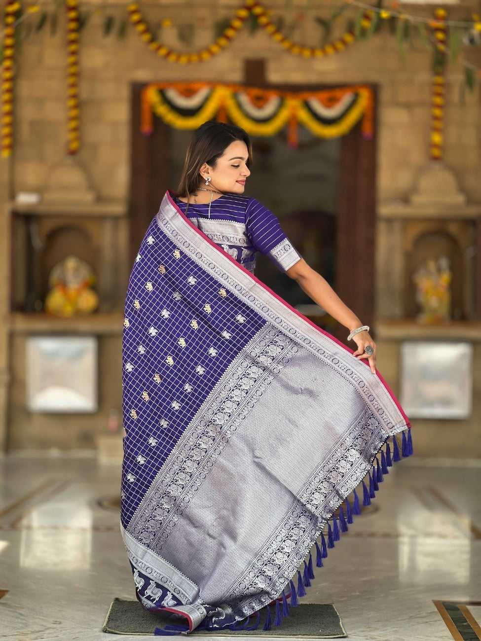 Premium Soft Silk Saree With traditional Pichwai Art