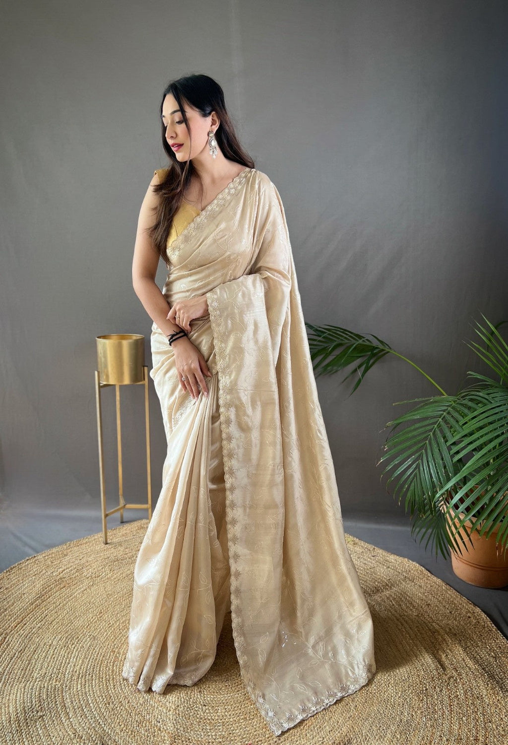 Premium Pure Ruhi Silk Saree with All-over jal work
