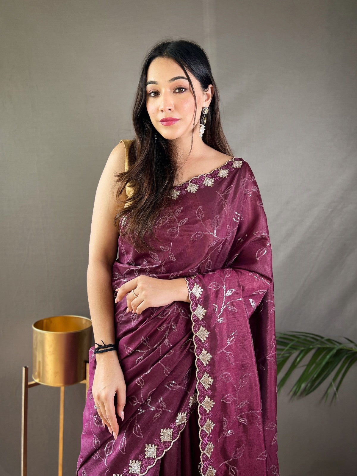 Premium Pure Ruhi Silk Saree with All-over jal work