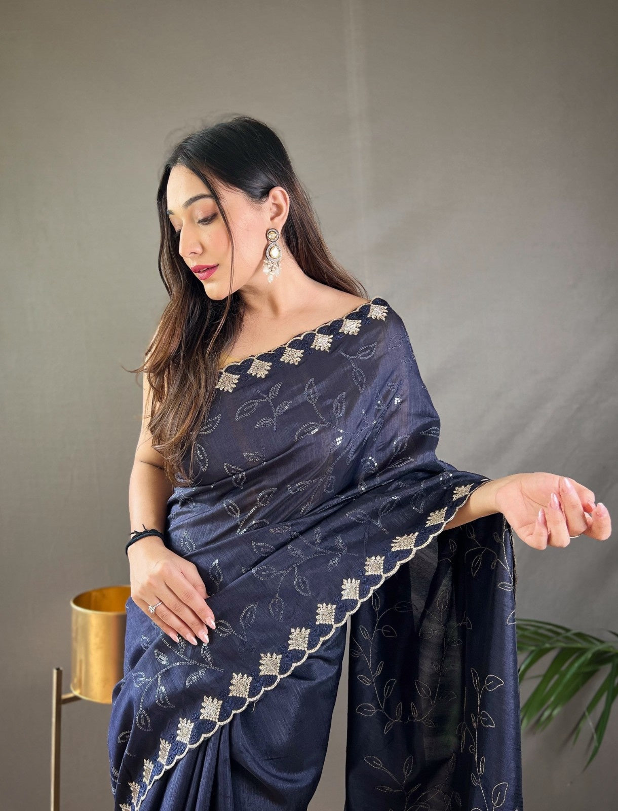 Premium Pure Ruhi Silk Saree with All-over jal work