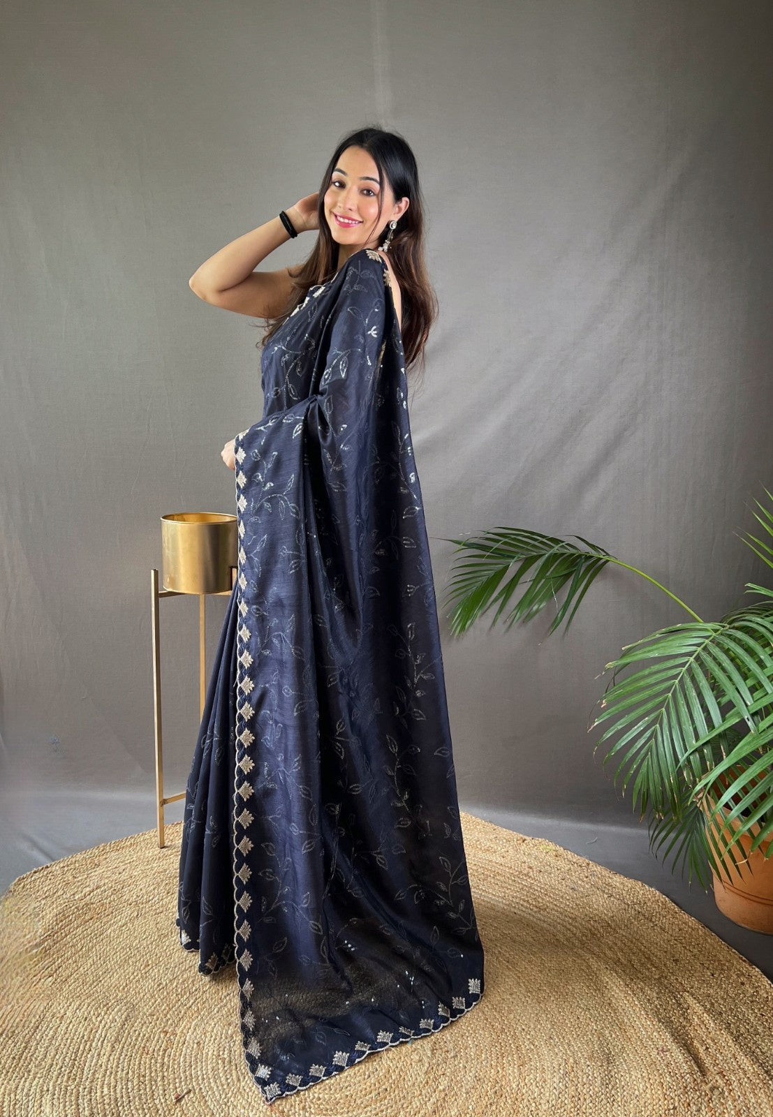 Premium Pure Ruhi Silk Saree with All-over jal work