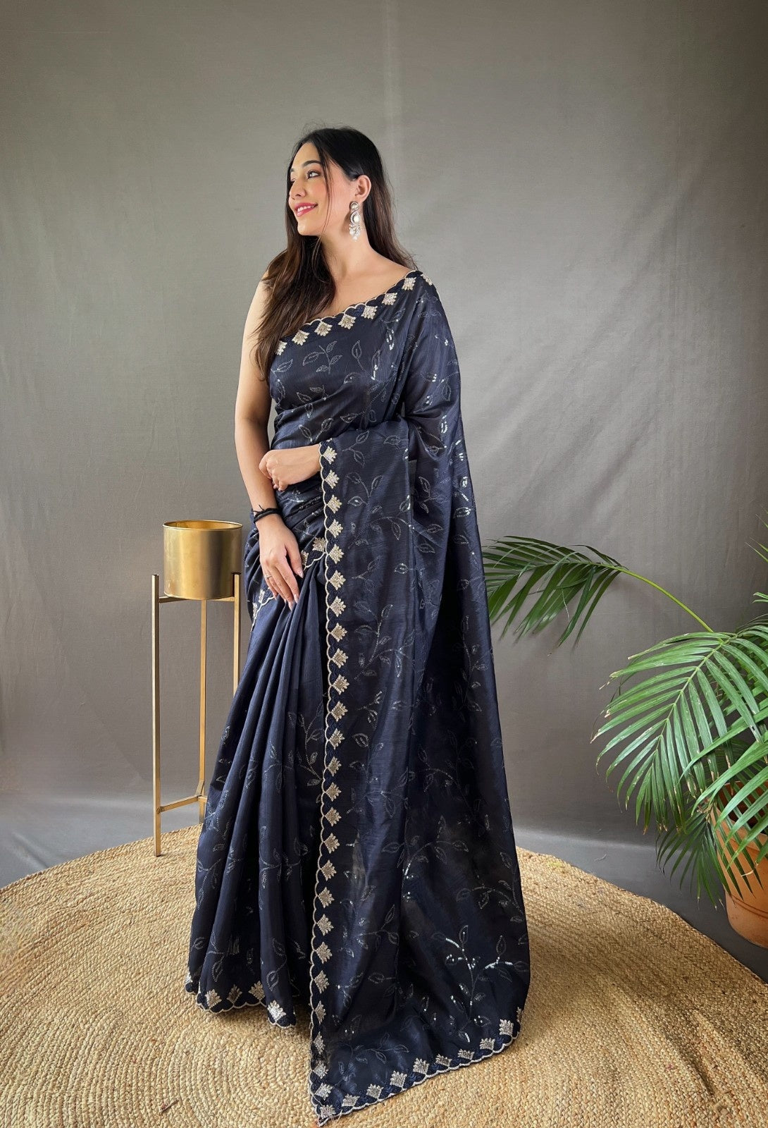 Premium Pure Ruhi Silk Saree with All-over jal work