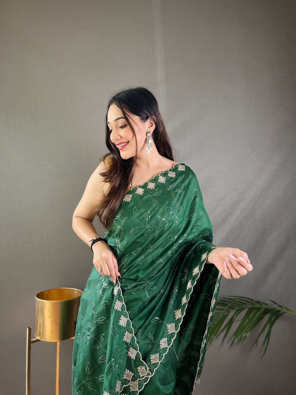 Premium Pure Ruhi Silk Saree with All-over jal work