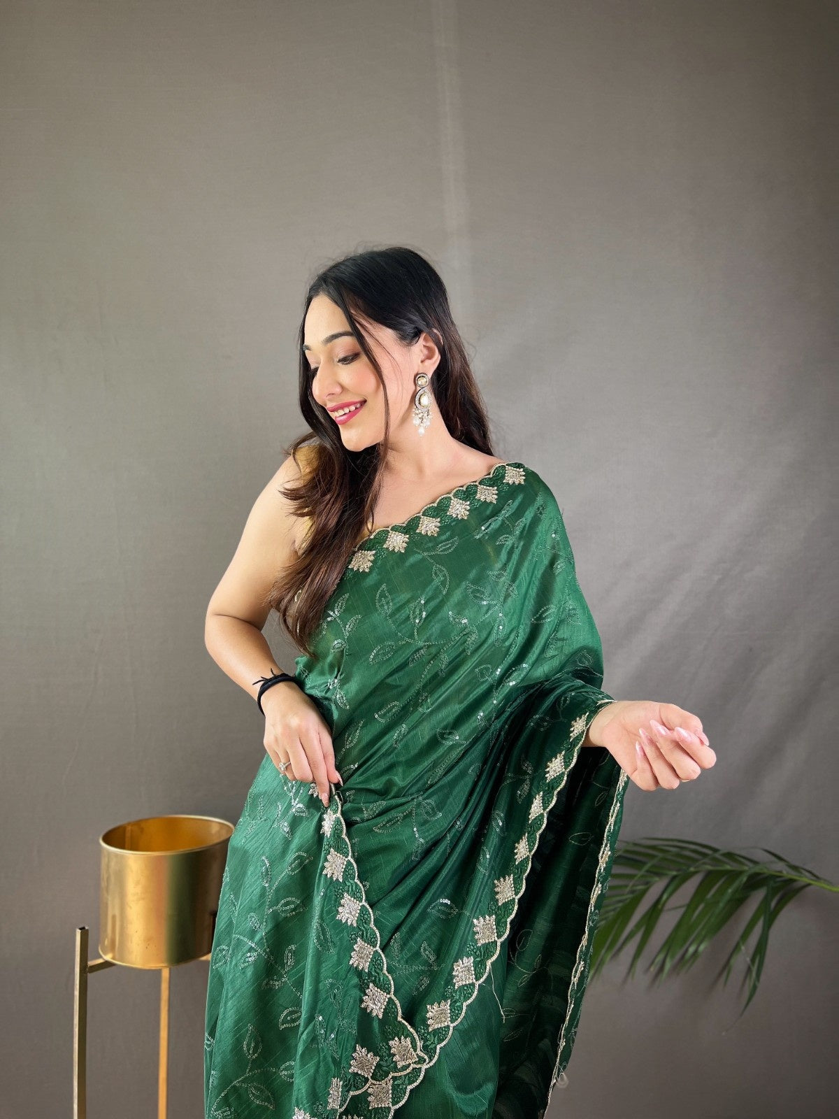 Premium Pure Ruhi Silk Saree with All-over jal work