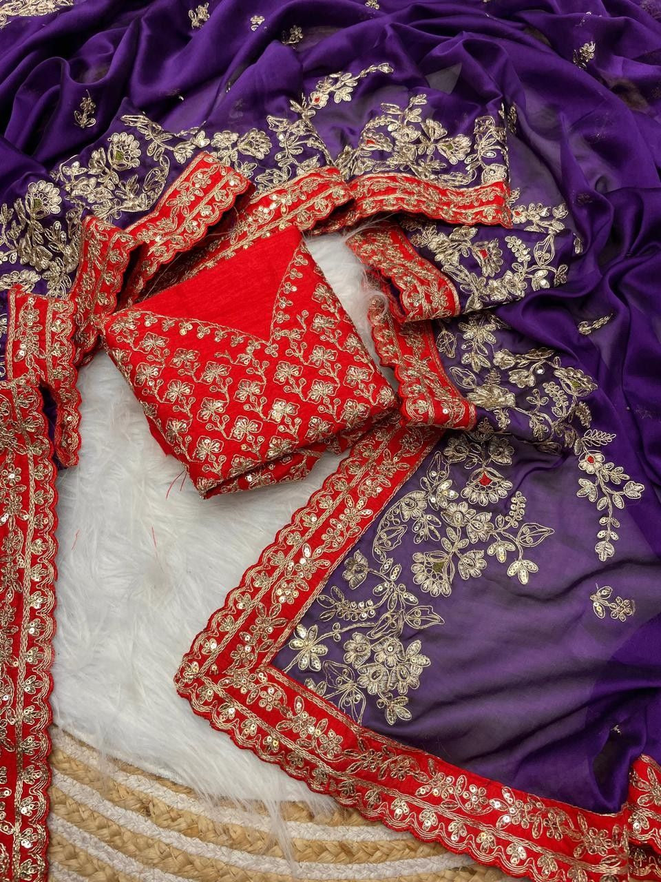 Premium Rangoli Silk Saree With Heavy Embroidery Work