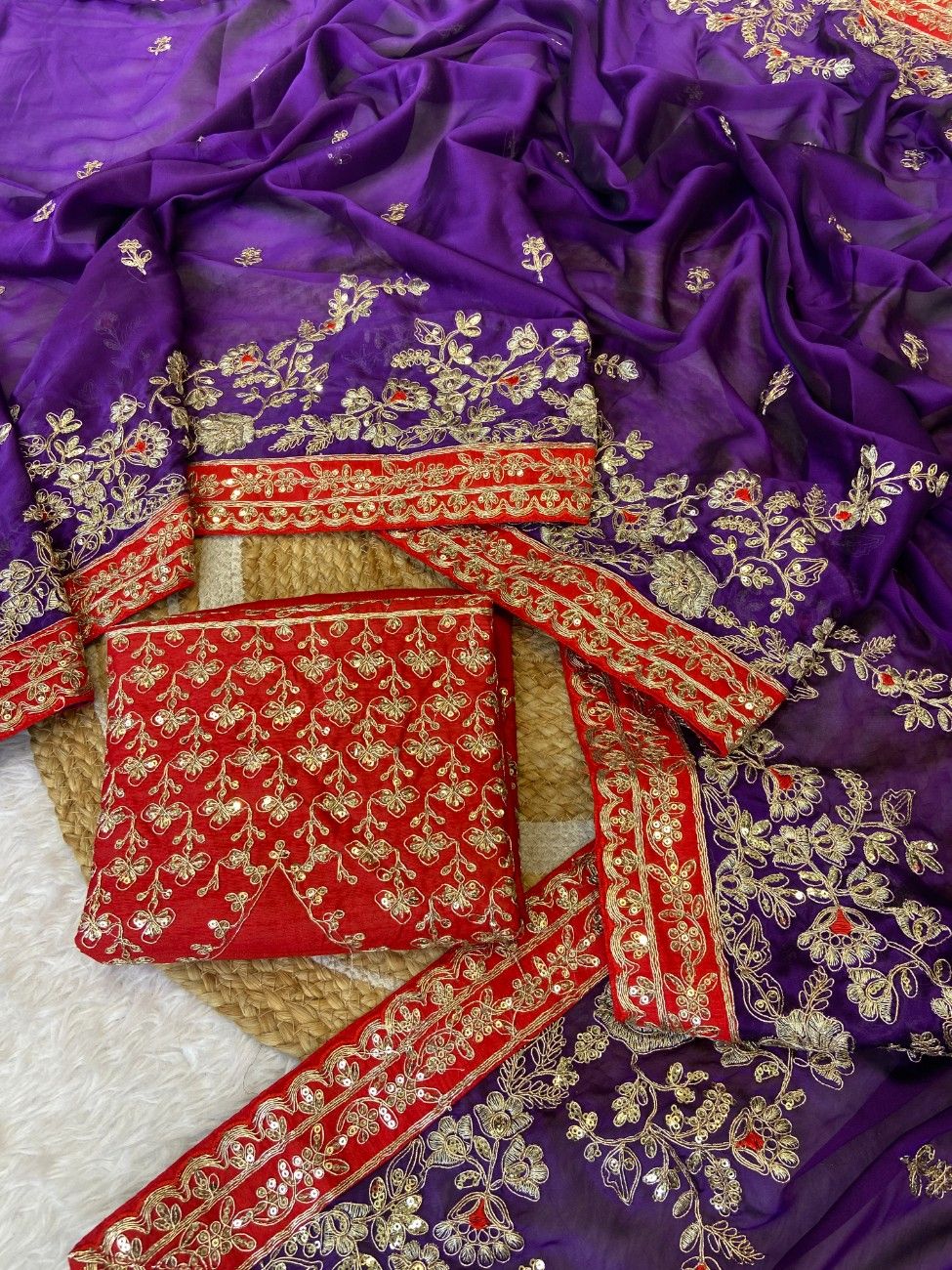 Premium Rangoli Silk Saree With Heavy Embroidery Work