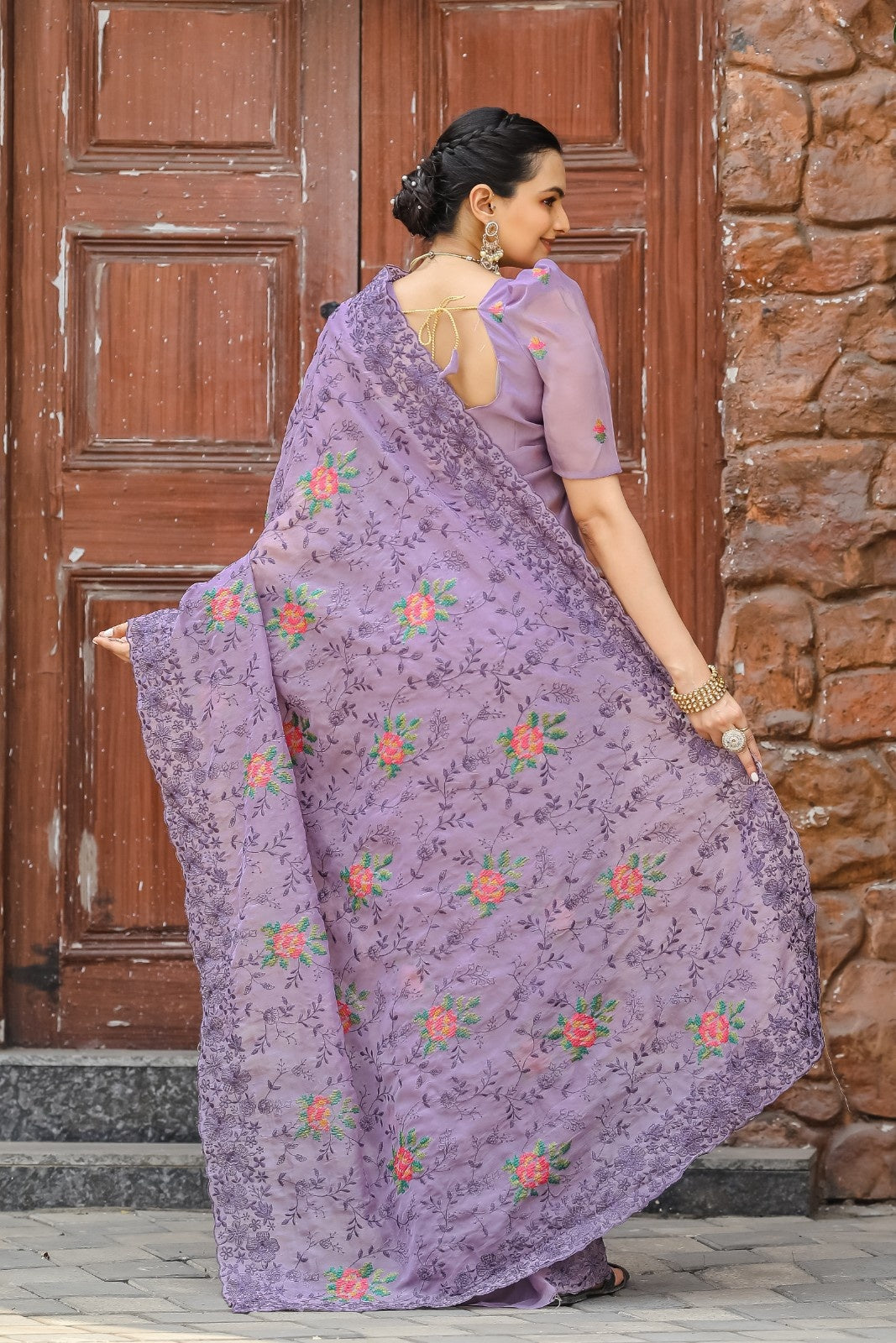Pure Shiny Zari Chiffon Saree