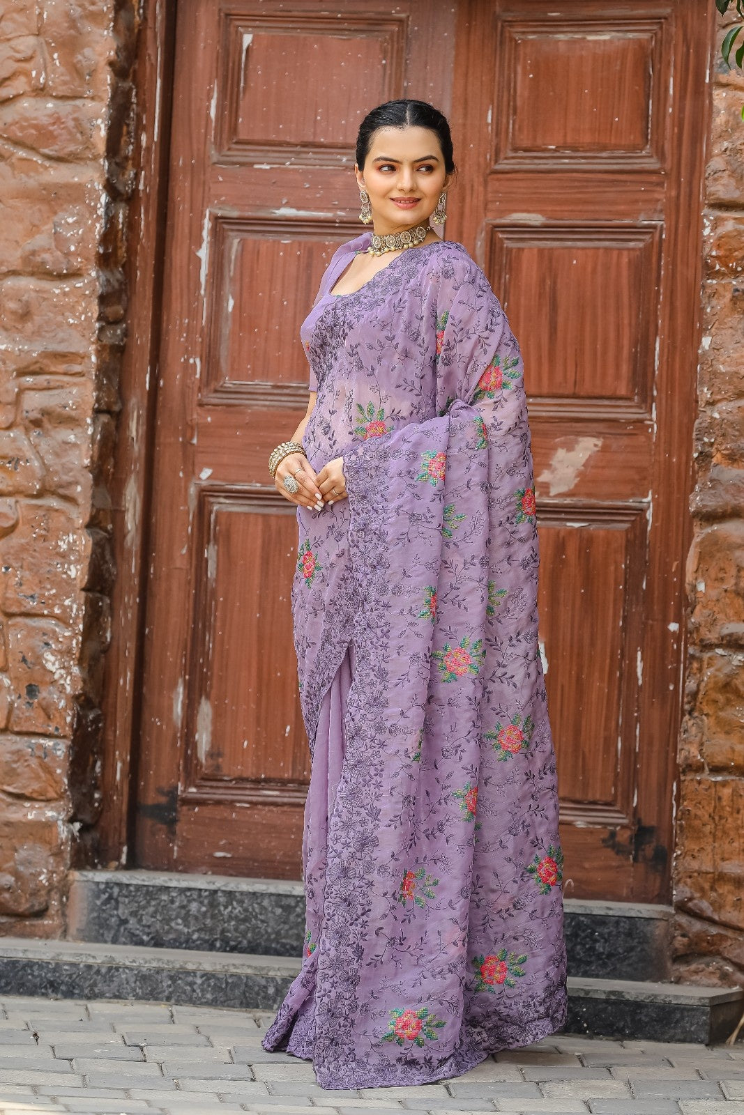 Pure Shiny Zari Chiffon Saree
