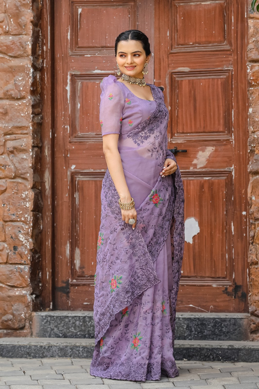 Pure Shiny Zari Chiffon Saree
