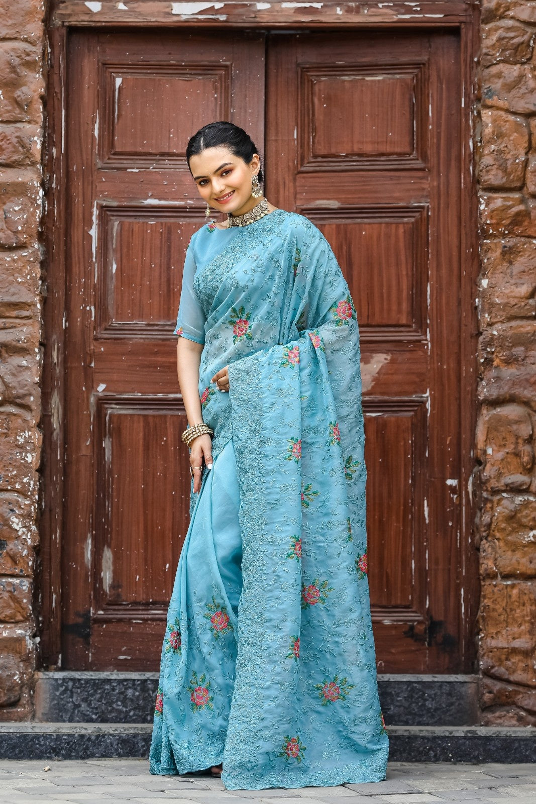 Pure Shiny Zari Chiffon Saree