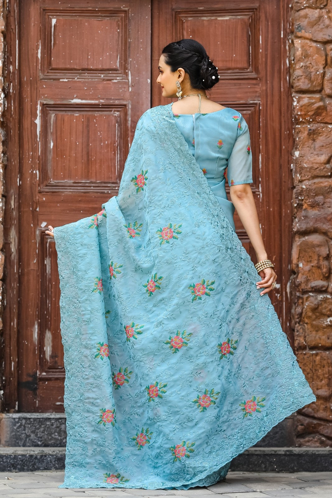 Pure Shiny Zari Chiffon Saree