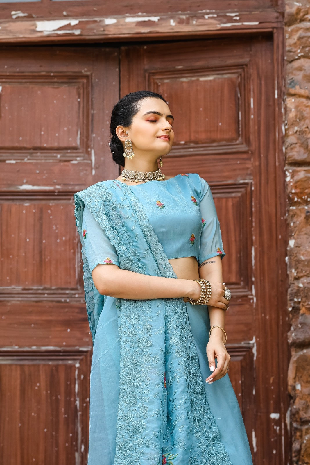 Pure Shiny Zari Chiffon Saree