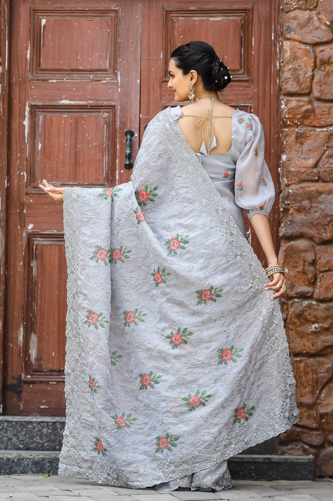 Pure Shiny Zari Chiffon Saree