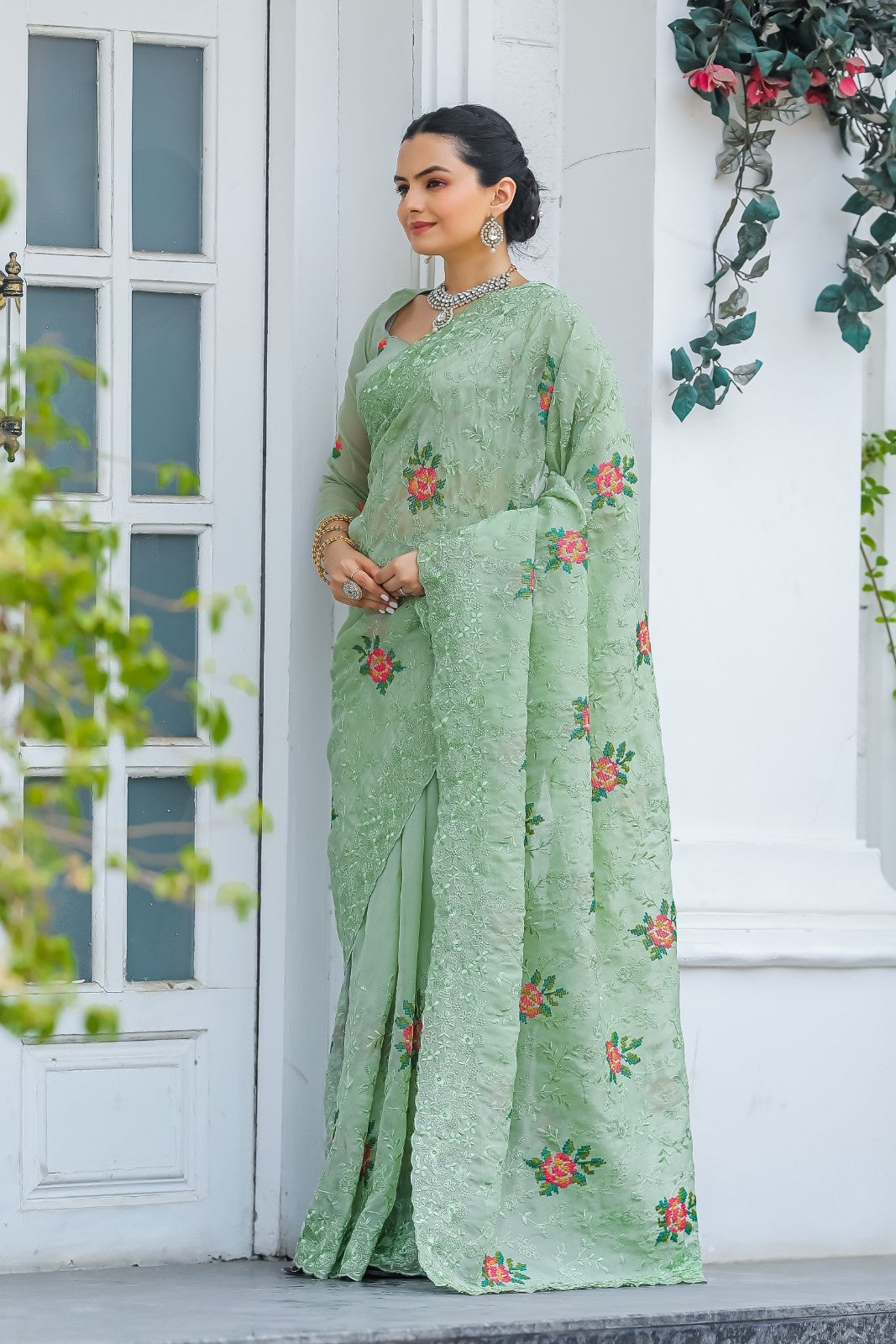 Pure Shiny Zari Chiffon Saree