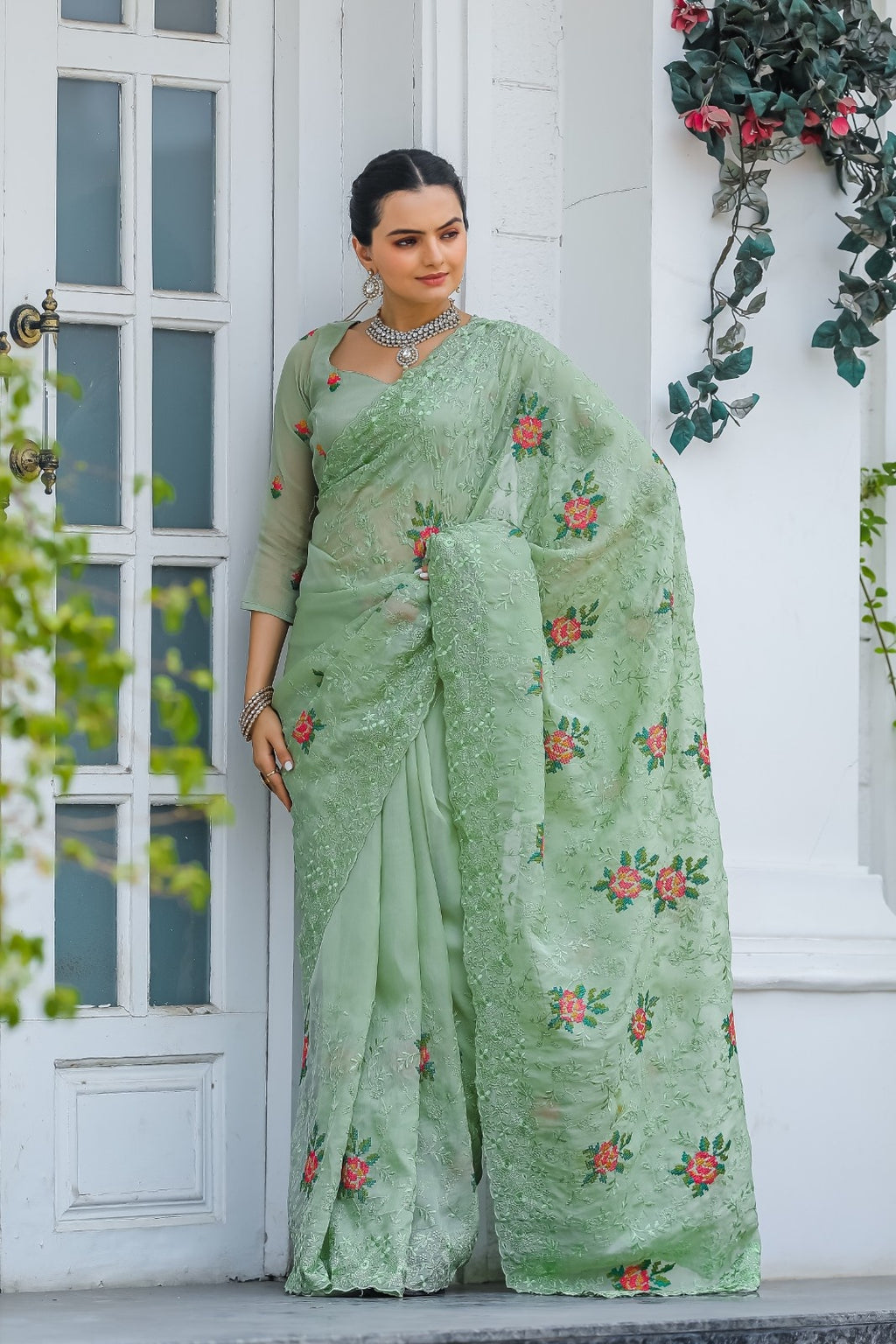 Pure Shiny Zari Chiffon Saree