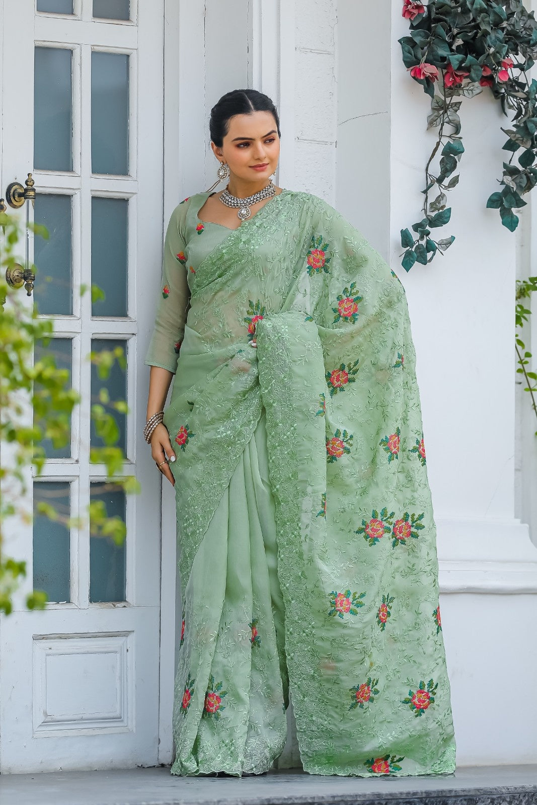 Pure Shiny Zari Chiffon Saree