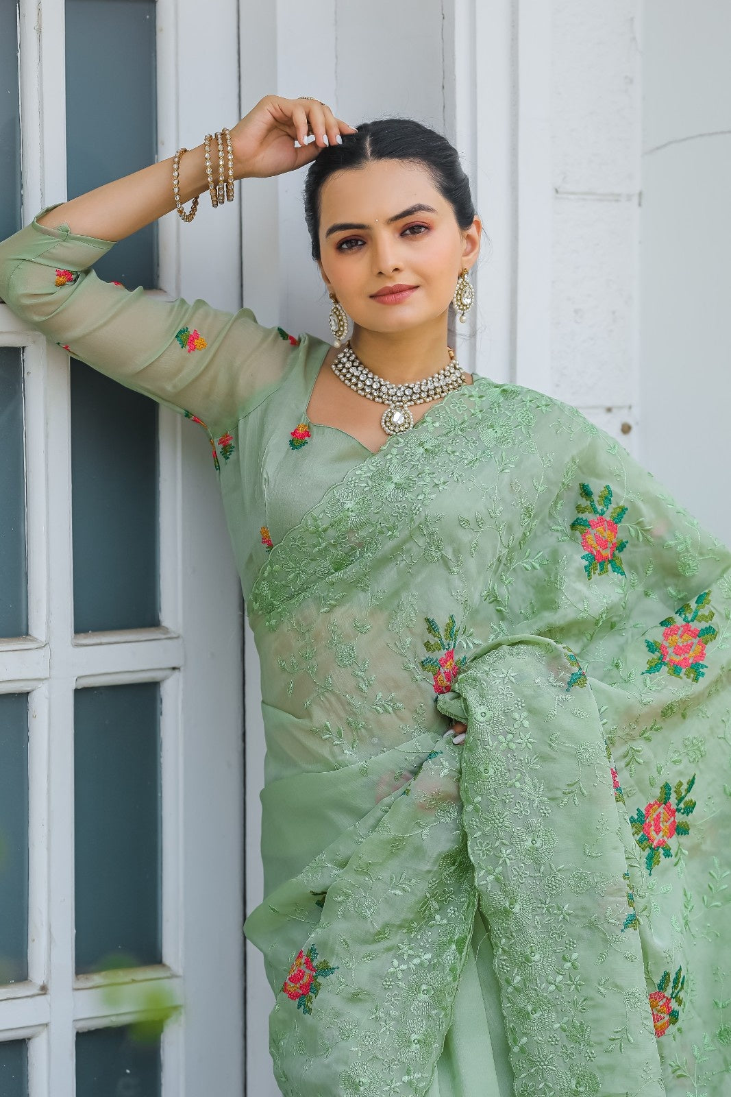 Pure Shiny Zari Chiffon Saree