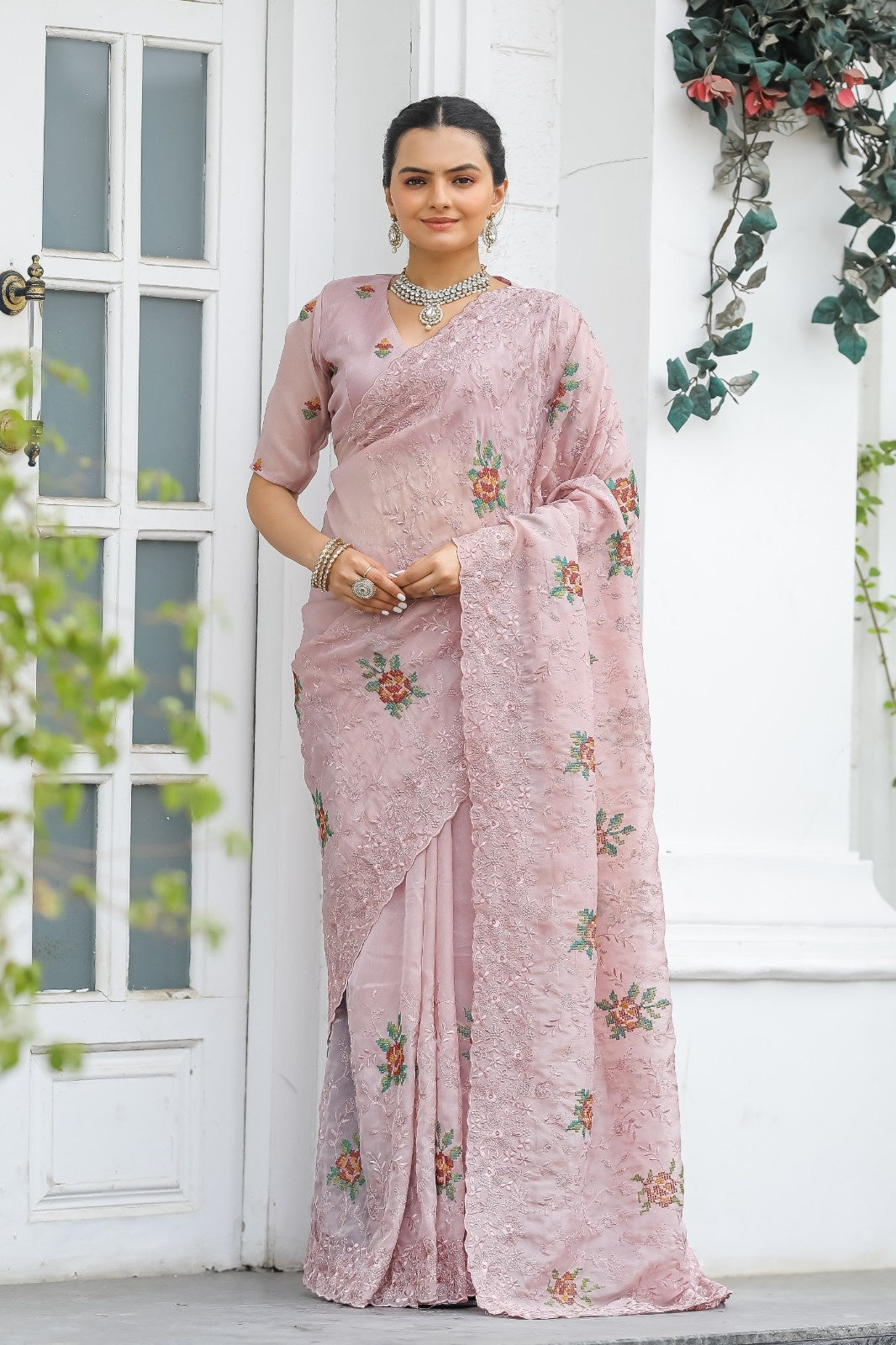 Pure Shiny Zari Chiffon Saree