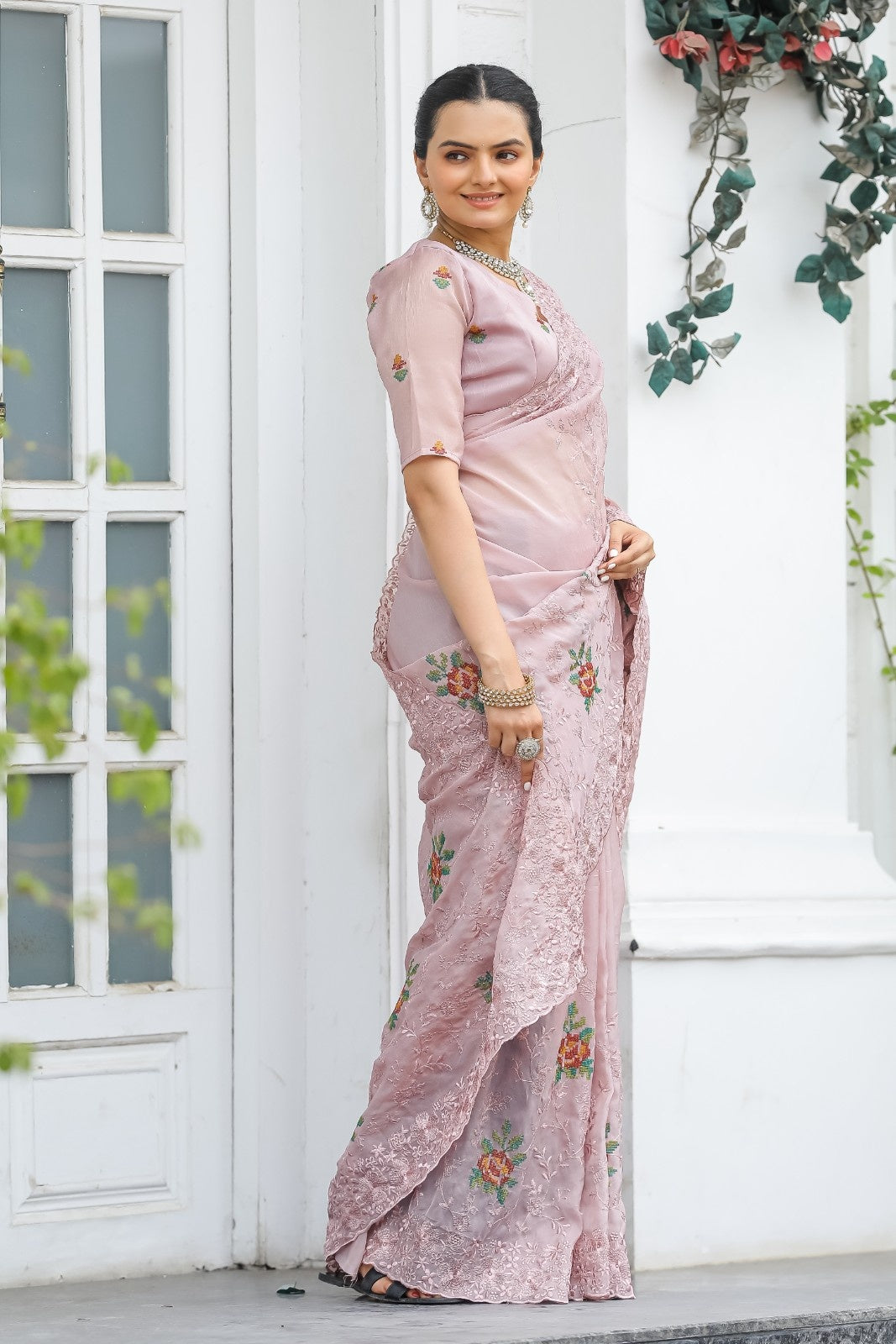 Pure Shiny Zari Chiffon Saree