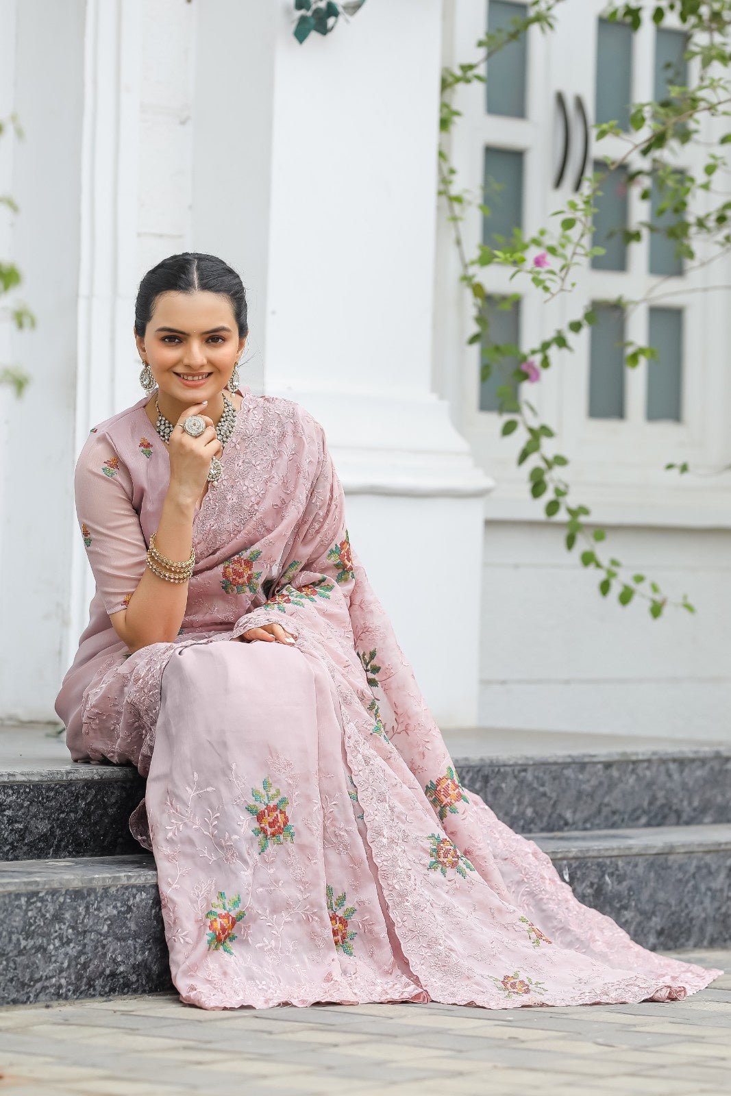 Pure Shiny Zari Chiffon Saree