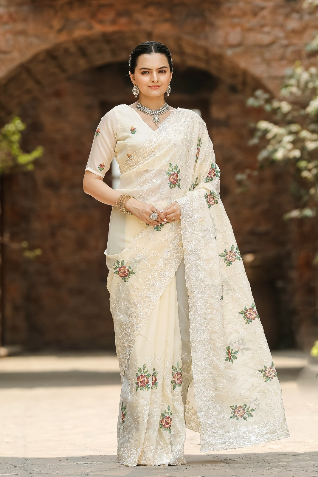 Pure Shiny Zari Chiffon Saree