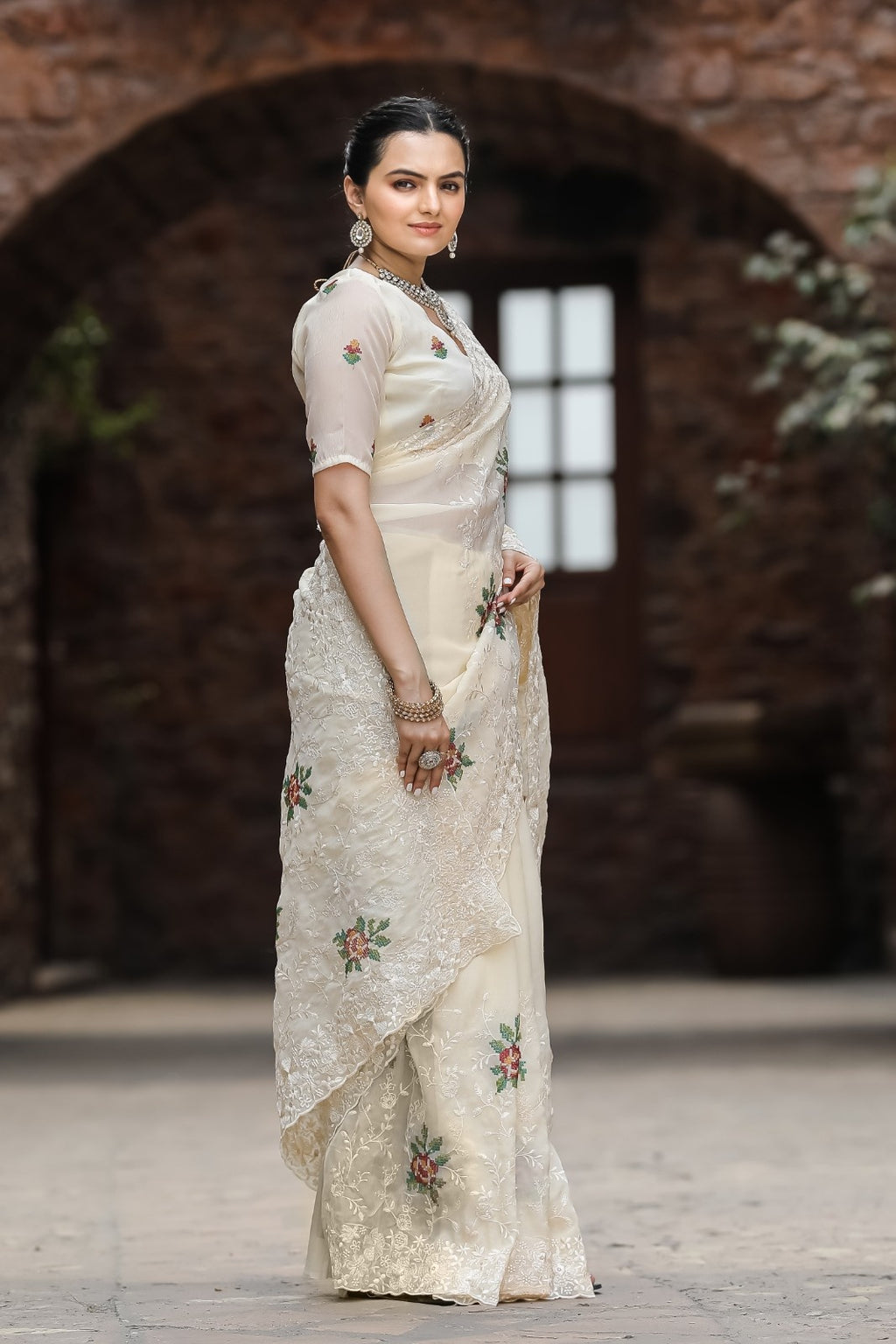 Pure Shiny Zari Chiffon Saree