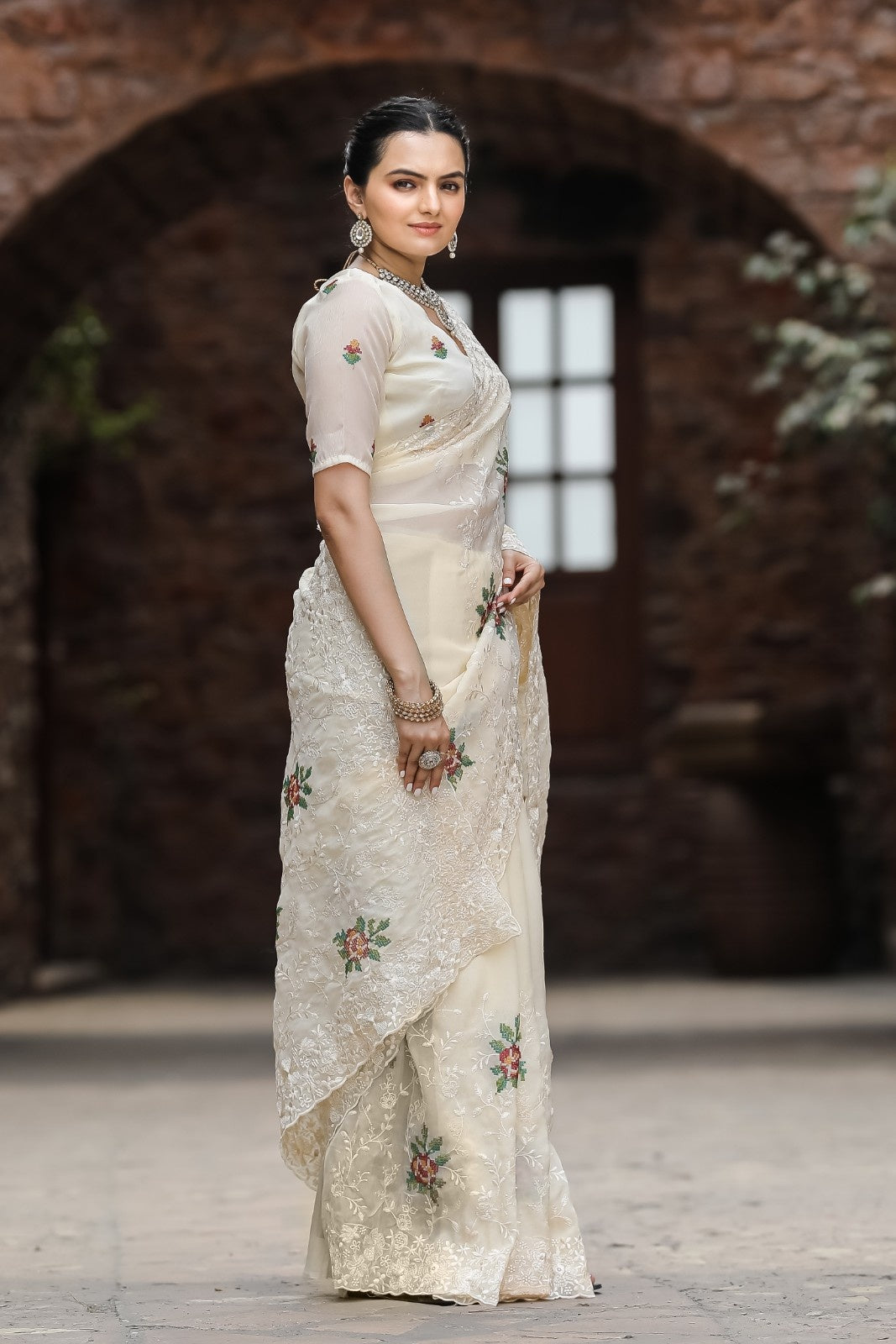 Pure Shiny Zari Chiffon Saree