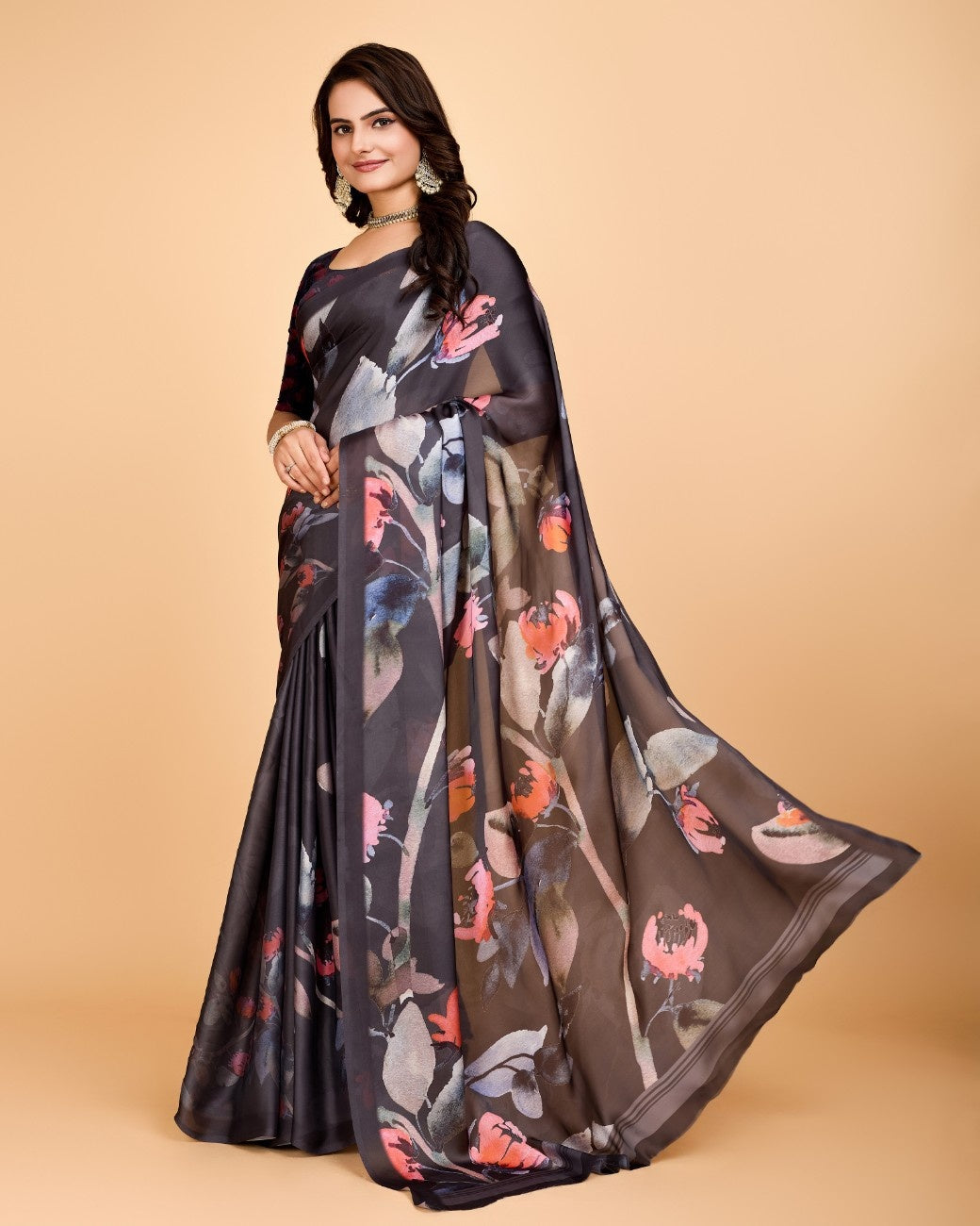Georgette Saree with Elegant Floral Print