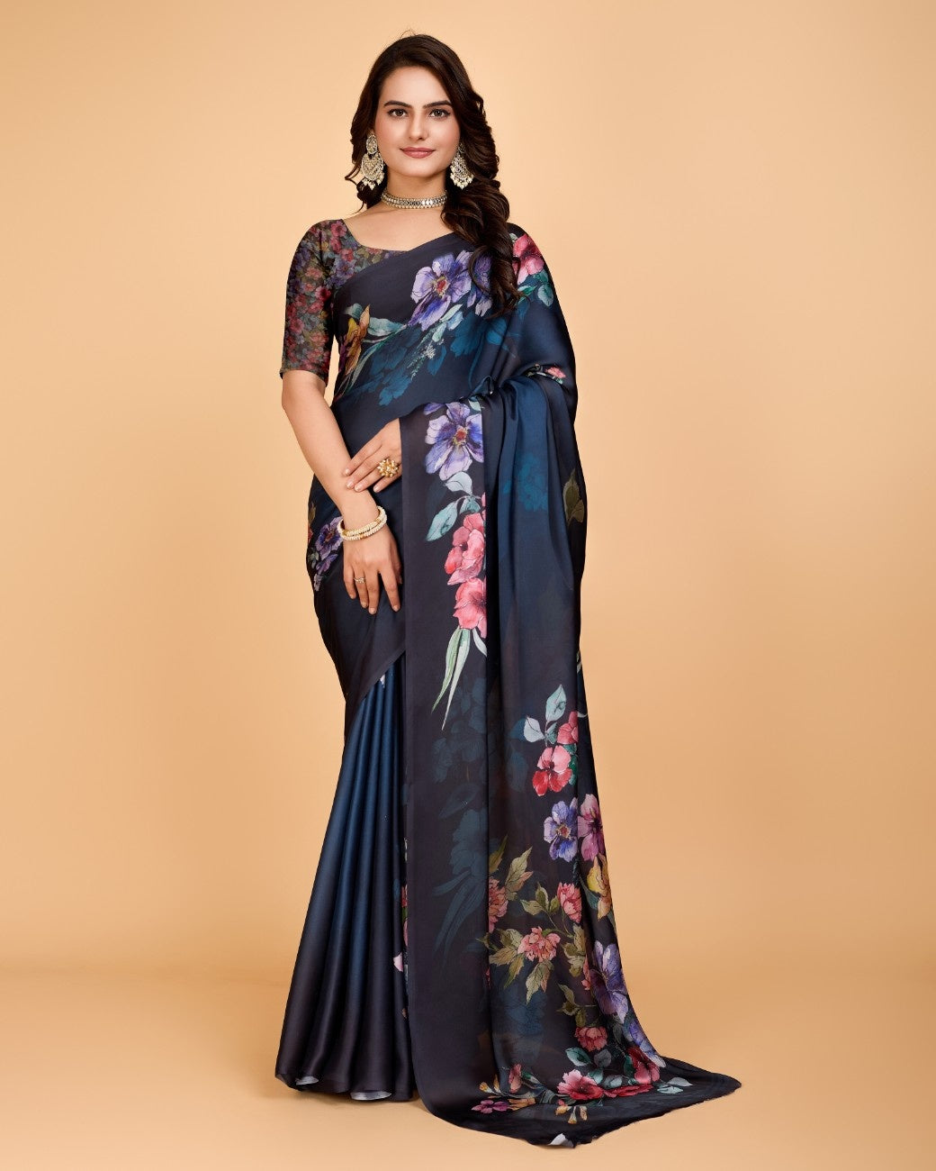 Georgette Saree with Elegant Floral Print