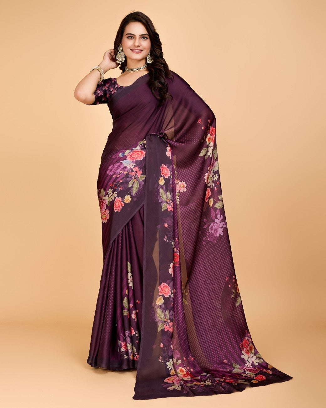 Georgette Saree with Elegant Floral Print