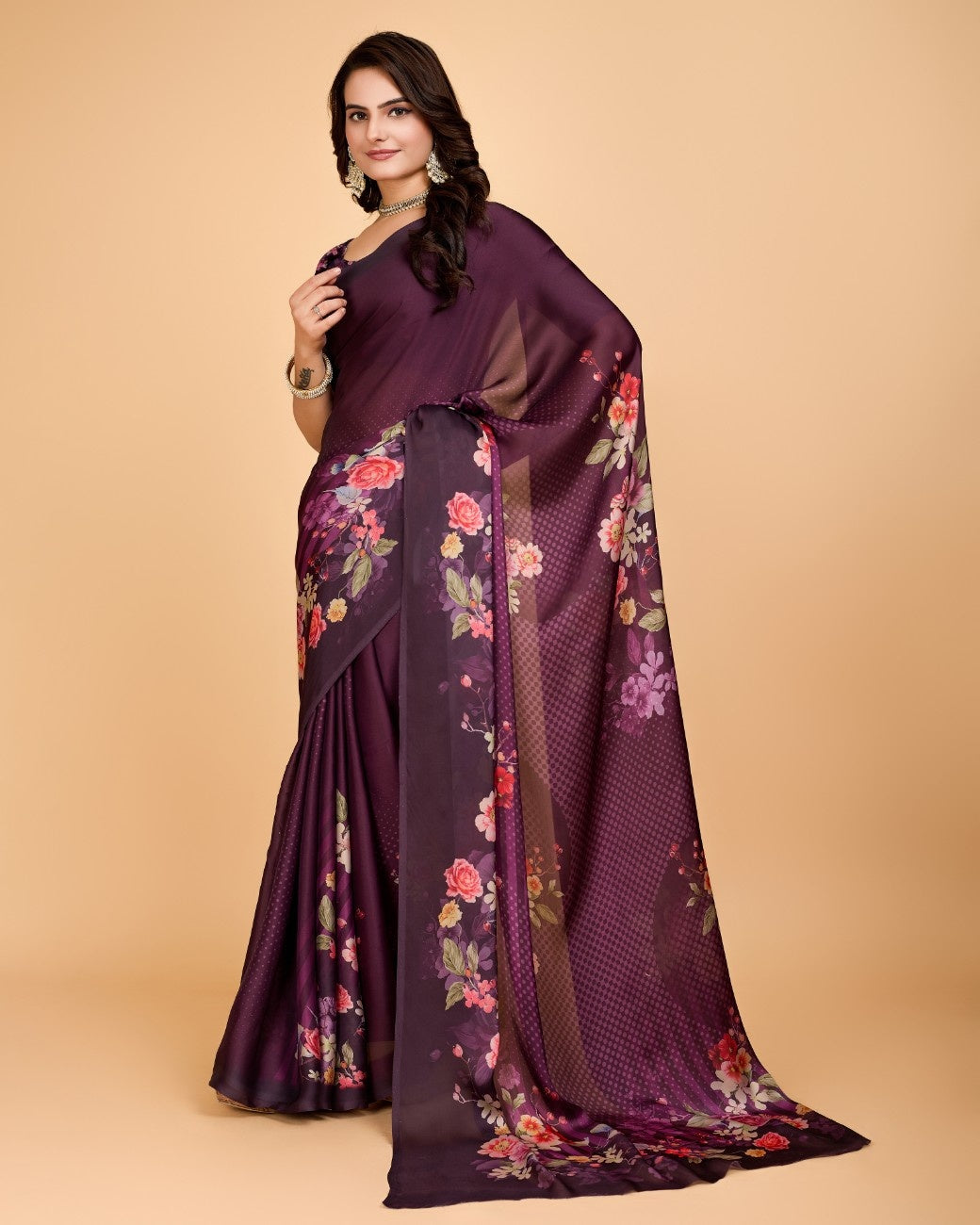 Georgette Saree with Elegant Floral Print