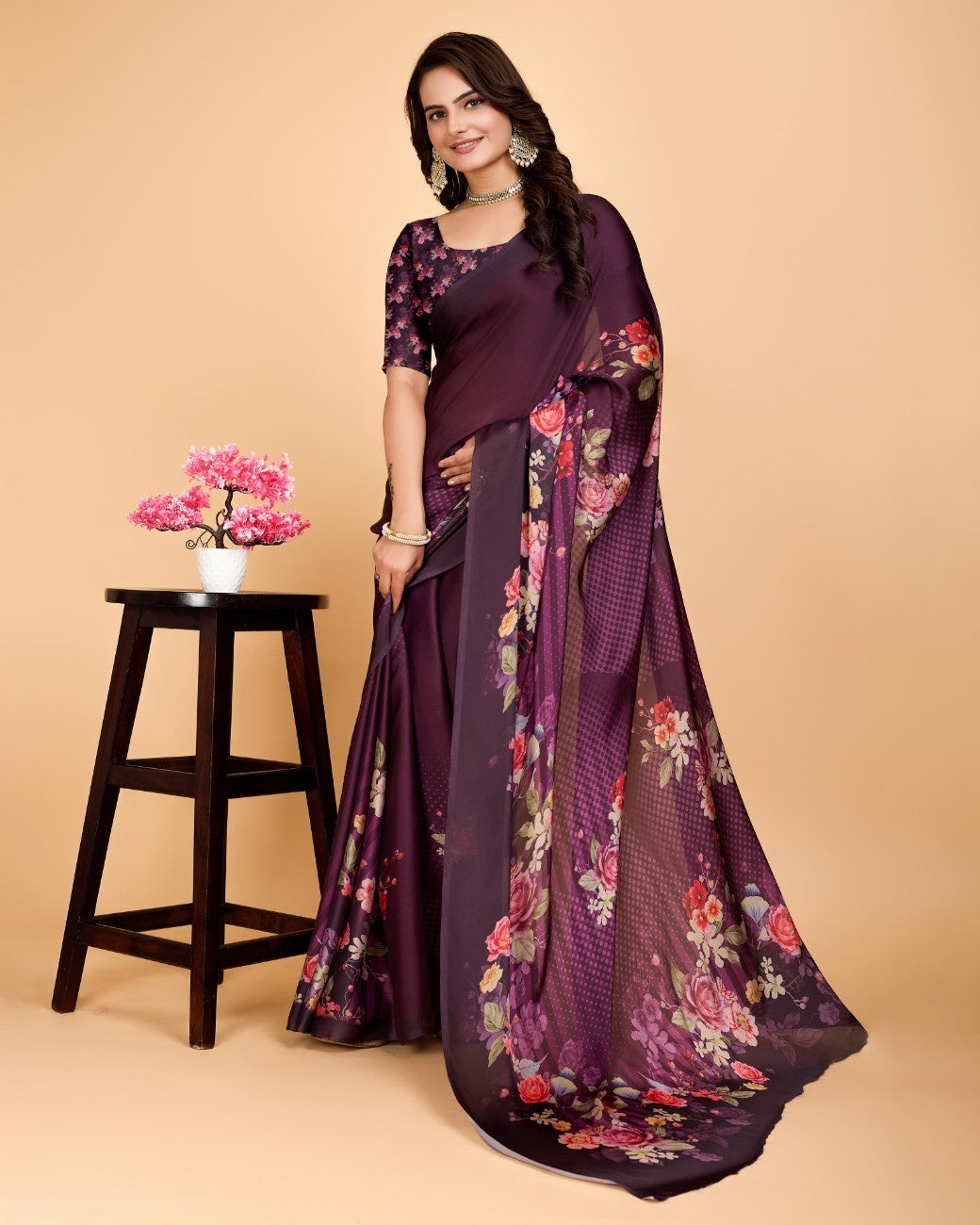 Georgette Saree with Elegant Floral Print