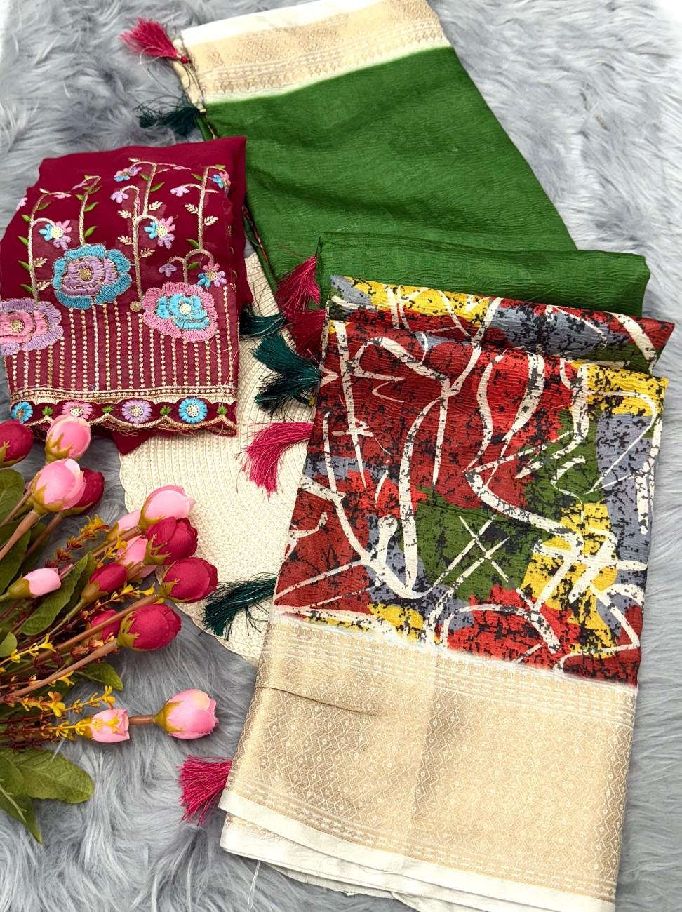 Premium Dola Crush Silk Saree