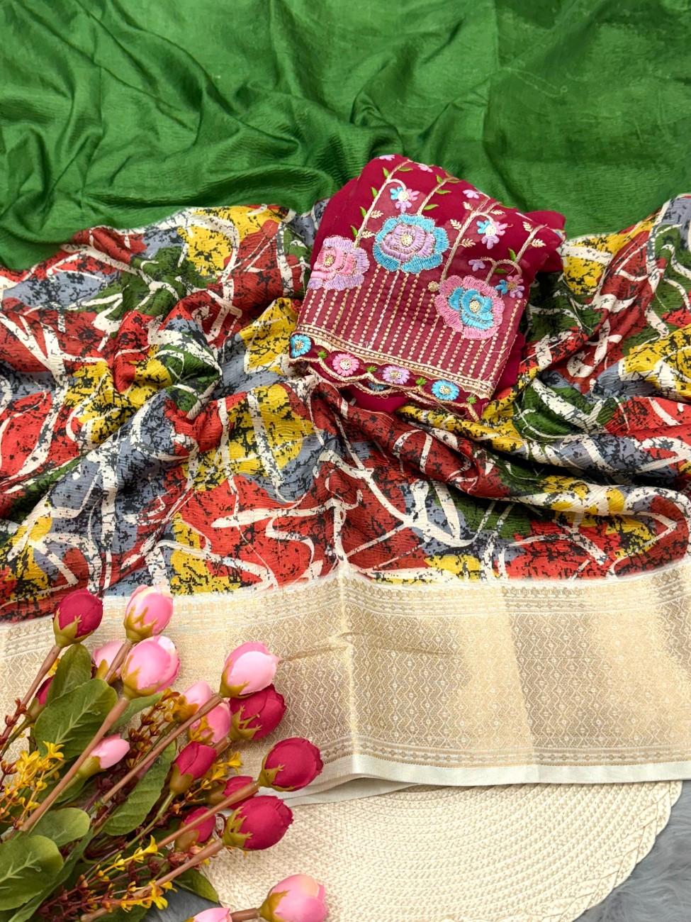 Premium Dola Crush Silk Saree