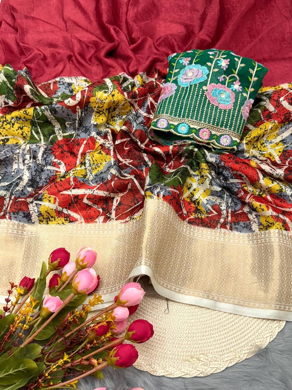 Premium Dola Crush Silk Saree