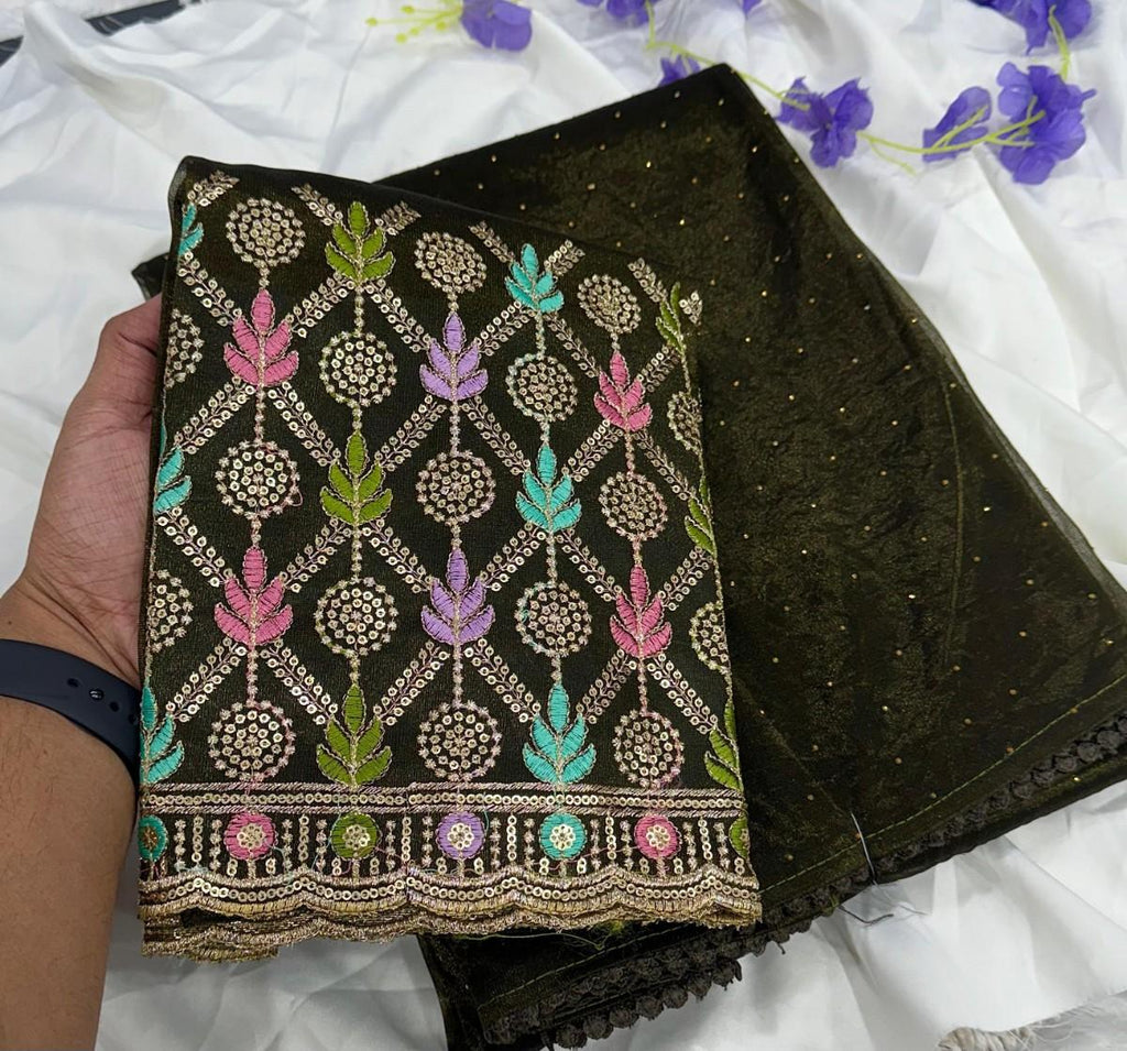 Cranberry Chiffon Saree