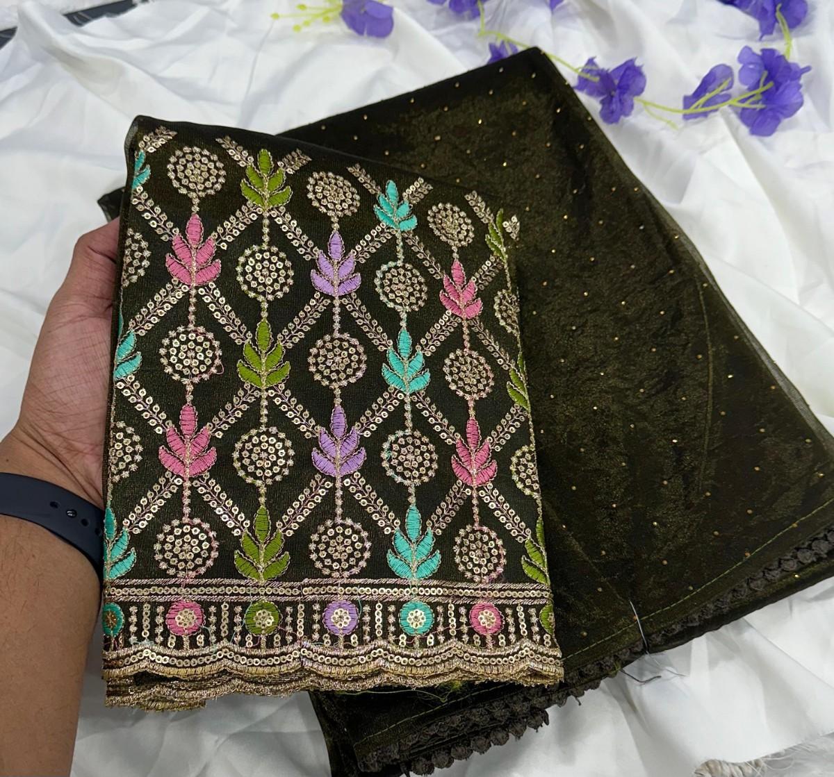 Cranberry Chiffon Saree