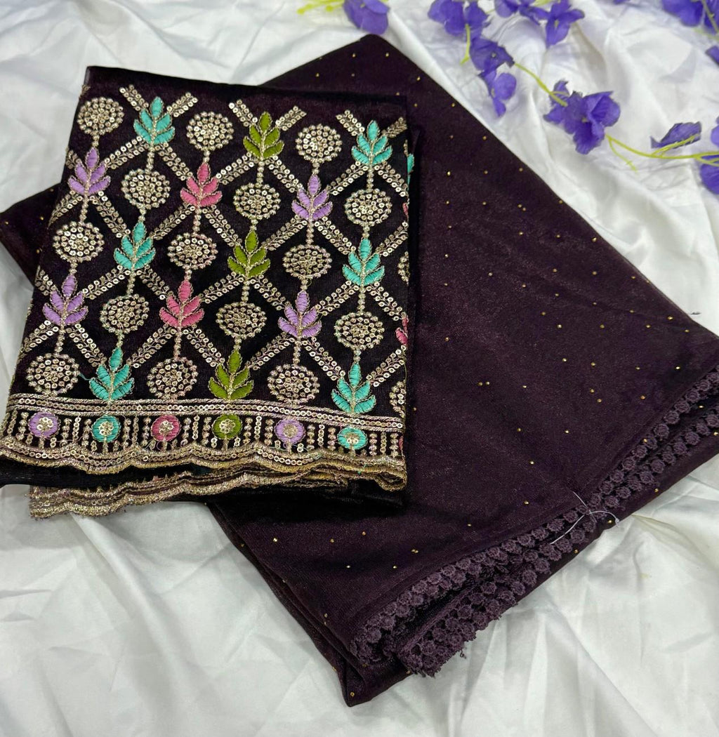 Cranberry Chiffon Saree