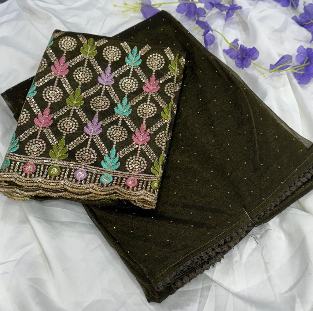 Cranberry Chiffon Saree