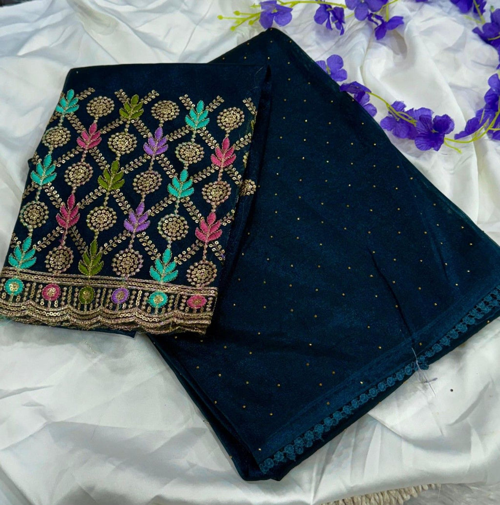 Cranberry Chiffon Saree