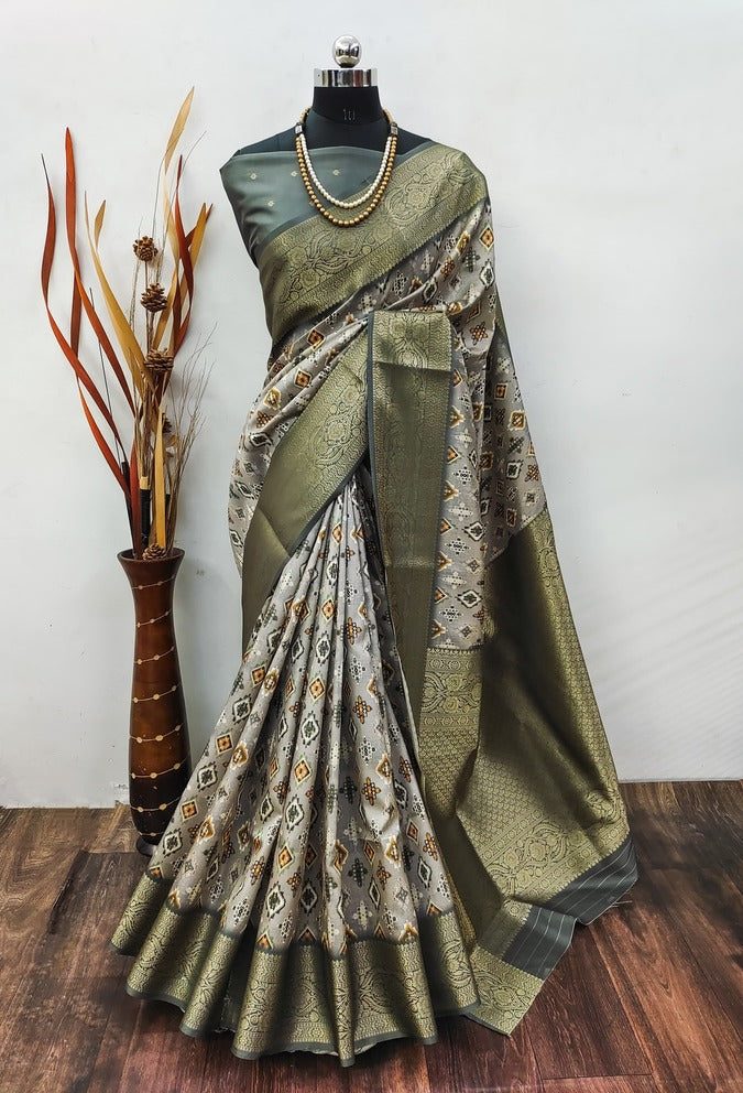 Premium Soft Lichi Silk with digital print