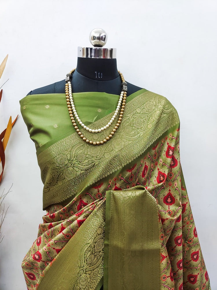 Premium Soft Lichi Silk with digital print