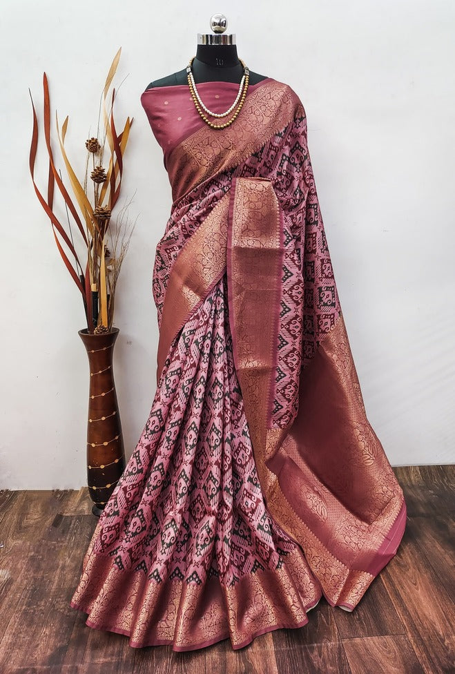 Premium Soft Lichi Silk with digital print